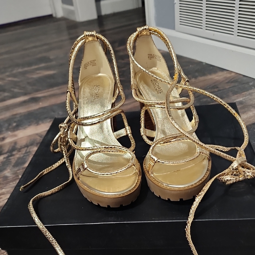 Michael Kors Gold Strappy Heels